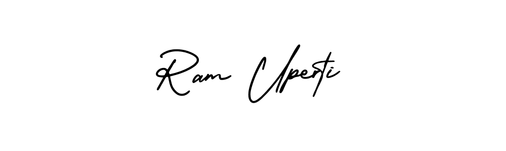 Create a beautiful signature design for name Ram Uperti. With this signature (AmerikaSignatureDemo-Regular) fonts, you can make a handwritten signature for free. Ram Uperti signature style 3 images and pictures png