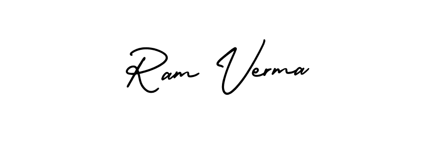 How to make Ram Verma name signature. Use AmerikaSignatureDemo-Regular style for creating short signs online. This is the latest handwritten sign. Ram Verma signature style 3 images and pictures png