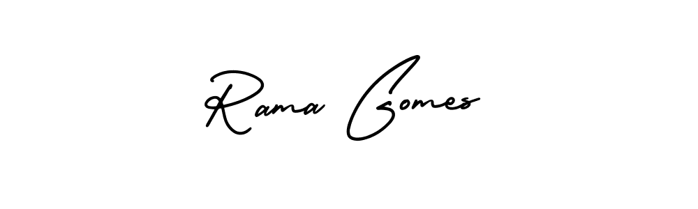 Make a beautiful signature design for name Rama Gomes. With this signature (AmerikaSignatureDemo-Regular) style, you can create a handwritten signature for free. Rama Gomes signature style 3 images and pictures png