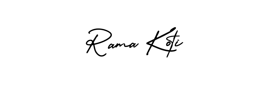 You should practise on your own different ways (AmerikaSignatureDemo-Regular) to write your name (Rama Koti) in signature. don't let someone else do it for you. Rama Koti signature style 3 images and pictures png