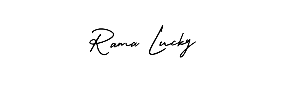 Also You can easily find your signature by using the search form. We will create Rama Lucky name handwritten signature images for you free of cost using AmerikaSignatureDemo-Regular sign style. Rama Lucky signature style 3 images and pictures png