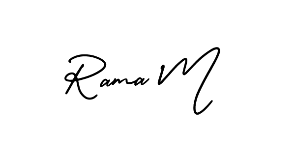 Use a signature maker to create a handwritten signature online. With this signature software, you can design (AmerikaSignatureDemo-Regular) your own signature for name Rama M. Rama M signature style 3 images and pictures png