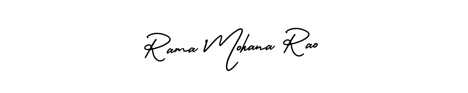 The best way (AmerikaSignatureDemo-Regular) to make a short signature is to pick only two or three words in your name. The name Rama Mohana Rao include a total of six letters. For converting this name. Rama Mohana Rao signature style 3 images and pictures png