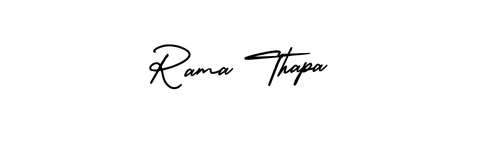 You should practise on your own different ways (AmerikaSignatureDemo-Regular) to write your name (Rama Thapa) in signature. don't let someone else do it for you. Rama Thapa signature style 3 images and pictures png