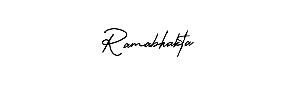 The best way (AmerikaSignatureDemo-Regular) to make a short signature is to pick only two or three words in your name. The name Ramabhakta include a total of six letters. For converting this name. Ramabhakta signature style 3 images and pictures png