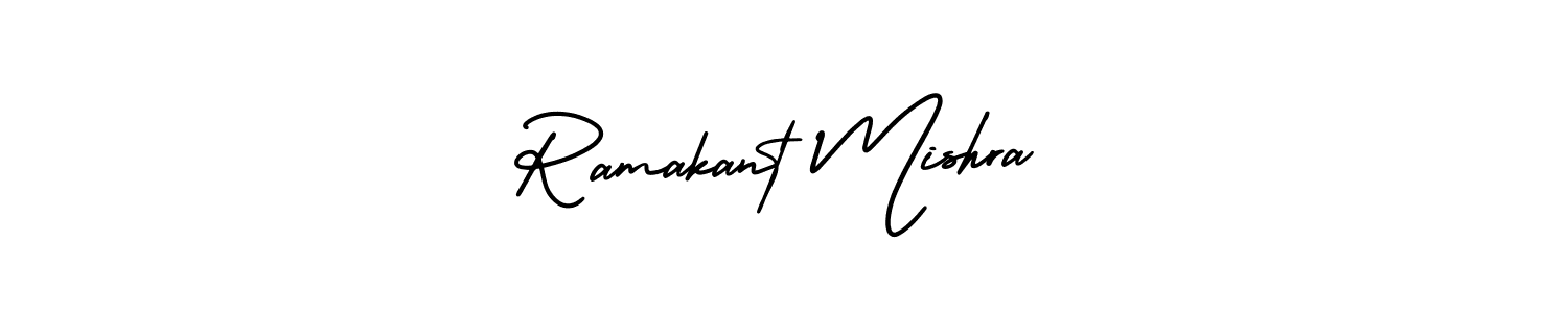 AmerikaSignatureDemo-Regular is a professional signature style that is perfect for those who want to add a touch of class to their signature. It is also a great choice for those who want to make their signature more unique. Get Ramakant Mishra name to fancy signature for free. Ramakant Mishra signature style 3 images and pictures png