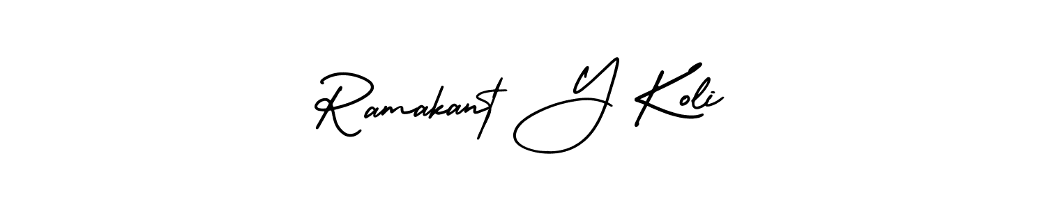 This is the best signature style for the Ramakant Y Koli name. Also you like these signature font (AmerikaSignatureDemo-Regular). Mix name signature. Ramakant Y Koli signature style 3 images and pictures png