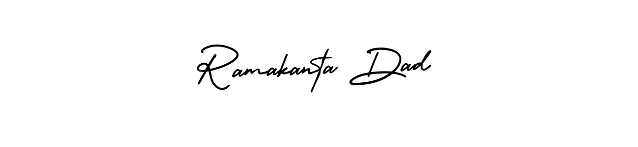 AmerikaSignatureDemo-Regular is a professional signature style that is perfect for those who want to add a touch of class to their signature. It is also a great choice for those who want to make their signature more unique. Get Ramakanta Dad name to fancy signature for free. Ramakanta Dad signature style 3 images and pictures png