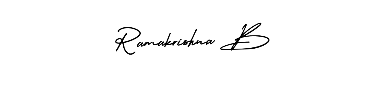 Use a signature maker to create a handwritten signature online. With this signature software, you can design (AmerikaSignatureDemo-Regular) your own signature for name Ramakrishna B. Ramakrishna B signature style 3 images and pictures png