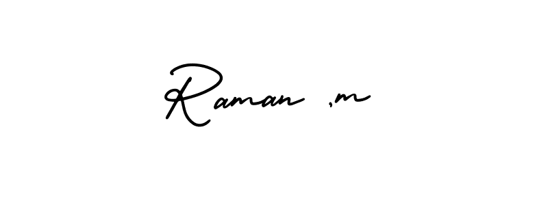 How to make Raman ,m signature? AmerikaSignatureDemo-Regular is a professional autograph style. Create handwritten signature for Raman ,m name. Raman ,m signature style 3 images and pictures png