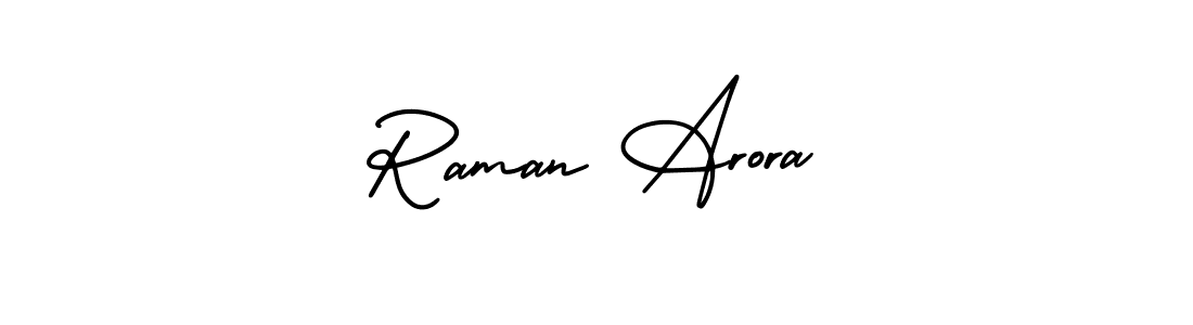 Make a beautiful signature design for name Raman Arora. With this signature (AmerikaSignatureDemo-Regular) style, you can create a handwritten signature for free. Raman Arora signature style 3 images and pictures png