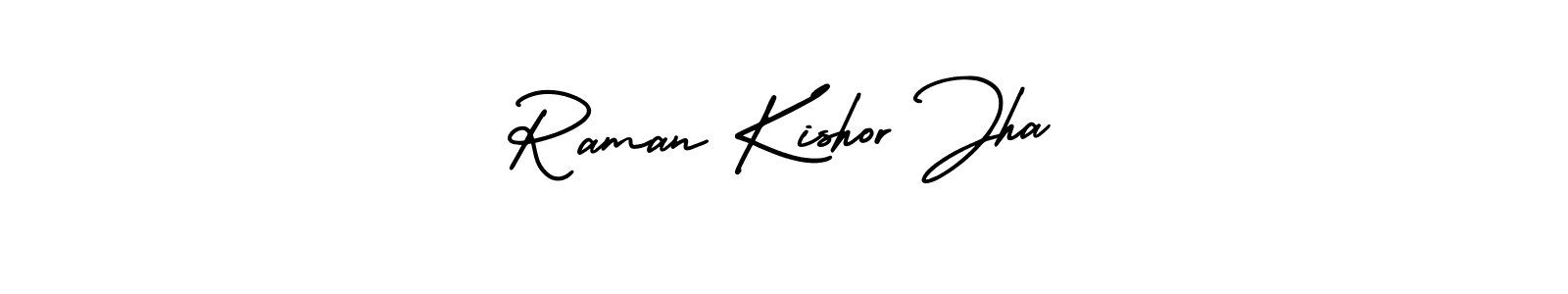 AmerikaSignatureDemo-Regular is a professional signature style that is perfect for those who want to add a touch of class to their signature. It is also a great choice for those who want to make their signature more unique. Get Raman Kishor Jha name to fancy signature for free. Raman Kishor Jha signature style 3 images and pictures png