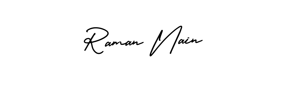 Design your own signature with our free online signature maker. With this signature software, you can create a handwritten (AmerikaSignatureDemo-Regular) signature for name Raman Nain. Raman Nain signature style 3 images and pictures png