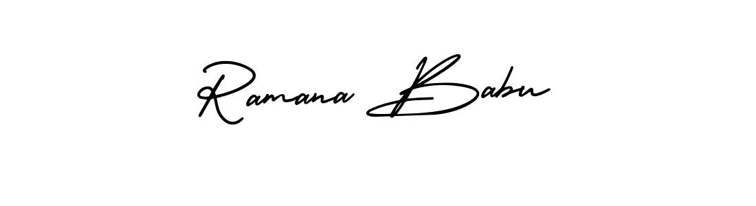 This is the best signature style for the Ramana Babu name. Also you like these signature font (AmerikaSignatureDemo-Regular). Mix name signature. Ramana Babu signature style 3 images and pictures png