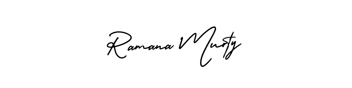 You should practise on your own different ways (AmerikaSignatureDemo-Regular) to write your name (Ramana Murty) in signature. don't let someone else do it for you. Ramana Murty signature style 3 images and pictures png