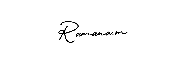 Use a signature maker to create a handwritten signature online. With this signature software, you can design (AmerikaSignatureDemo-Regular) your own signature for name Ramana.m. Ramana.m signature style 3 images and pictures png