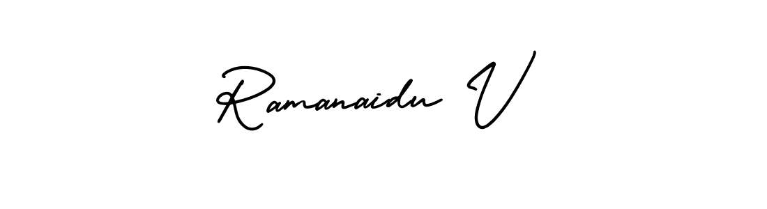 Use a signature maker to create a handwritten signature online. With this signature software, you can design (AmerikaSignatureDemo-Regular) your own signature for name Ramanaidu V. Ramanaidu V signature style 3 images and pictures png