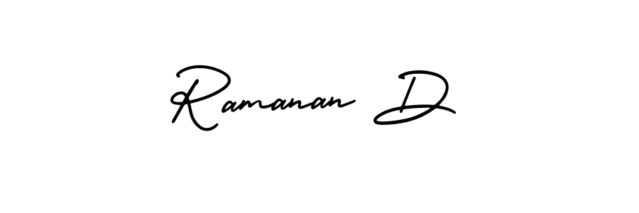 Use a signature maker to create a handwritten signature online. With this signature software, you can design (AmerikaSignatureDemo-Regular) your own signature for name Ramanan D. Ramanan D signature style 3 images and pictures png