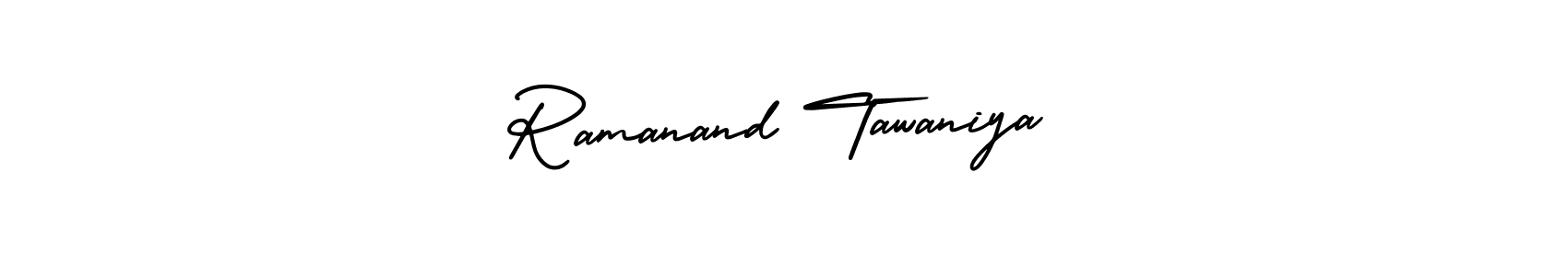 This is the best signature style for the Ramanand Tawaniya name. Also you like these signature font (AmerikaSignatureDemo-Regular). Mix name signature. Ramanand Tawaniya signature style 3 images and pictures png