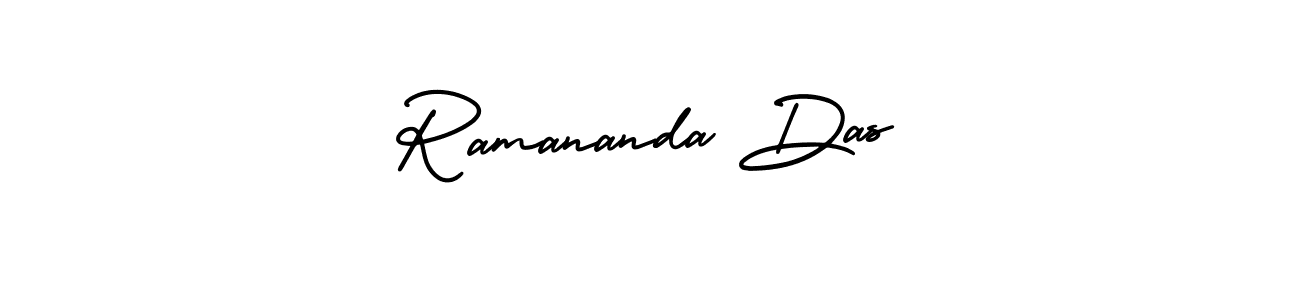 You should practise on your own different ways (AmerikaSignatureDemo-Regular) to write your name (Ramananda Das) in signature. don't let someone else do it for you. Ramananda Das signature style 3 images and pictures png