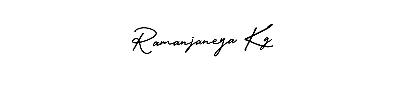How to make Ramanjaneya Kg name signature. Use AmerikaSignatureDemo-Regular style for creating short signs online. This is the latest handwritten sign. Ramanjaneya Kg signature style 3 images and pictures png