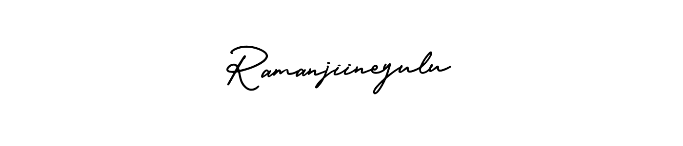 The best way (AmerikaSignatureDemo-Regular) to make a short signature is to pick only two or three words in your name. The name Ramanjiineyulu include a total of six letters. For converting this name. Ramanjiineyulu signature style 3 images and pictures png