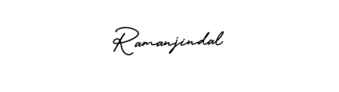 It looks lik you need a new signature style for name Ramanjindal. Design unique handwritten (AmerikaSignatureDemo-Regular) signature with our free signature maker in just a few clicks. Ramanjindal signature style 3 images and pictures png