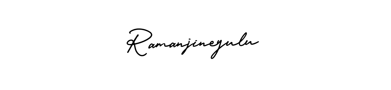 Similarly AmerikaSignatureDemo-Regular is the best handwritten signature design. Signature creator online .You can use it as an online autograph creator for name Ramanjineyulu. Ramanjineyulu signature style 3 images and pictures png