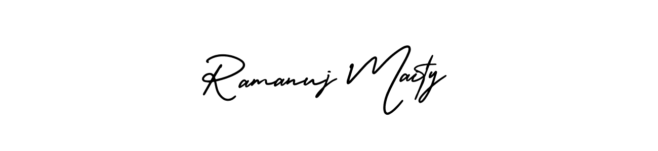 AmerikaSignatureDemo-Regular is a professional signature style that is perfect for those who want to add a touch of class to their signature. It is also a great choice for those who want to make their signature more unique. Get Ramanuj Maity name to fancy signature for free. Ramanuj Maity signature style 3 images and pictures png