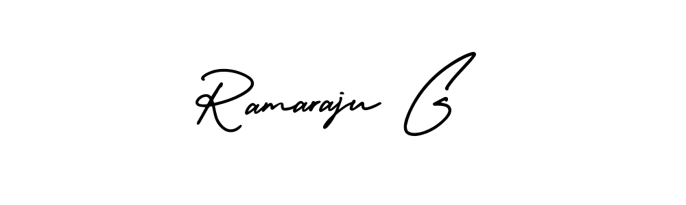 The best way (AmerikaSignatureDemo-Regular) to make a short signature is to pick only two or three words in your name. The name Ramaraju G include a total of six letters. For converting this name. Ramaraju G signature style 3 images and pictures png