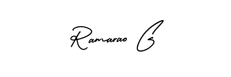 Design your own signature with our free online signature maker. With this signature software, you can create a handwritten (AmerikaSignatureDemo-Regular) signature for name Ramarao G. Ramarao G signature style 3 images and pictures png