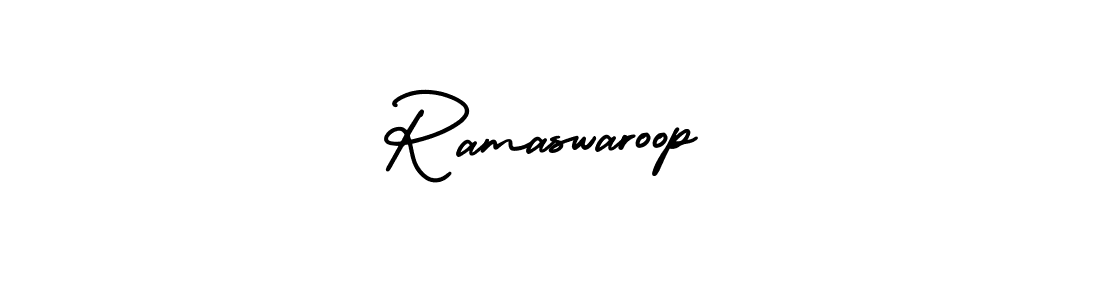 How to make Ramaswaroop signature? AmerikaSignatureDemo-Regular is a professional autograph style. Create handwritten signature for Ramaswaroop name. Ramaswaroop signature style 3 images and pictures png
