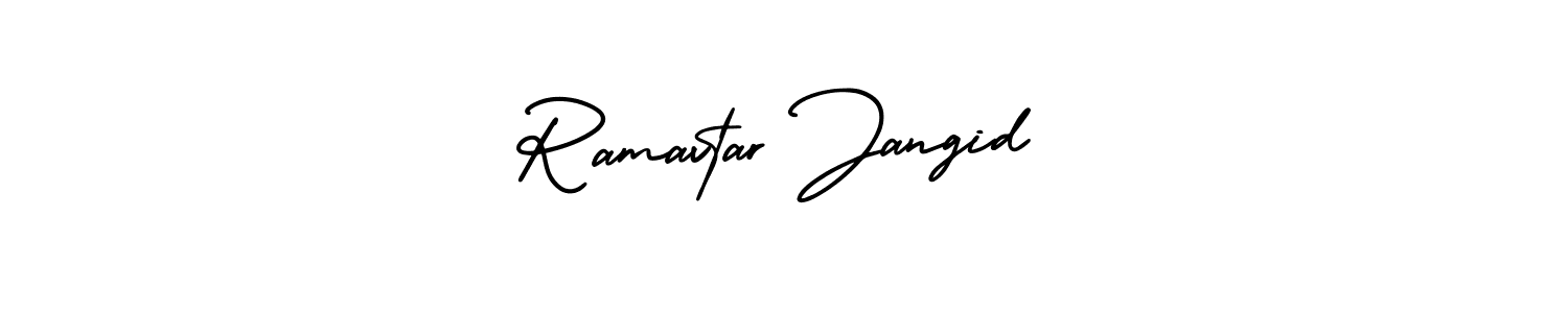 Ramavtar Jangid stylish signature style. Best Handwritten Sign (AmerikaSignatureDemo-Regular) for my name. Handwritten Signature Collection Ideas for my name Ramavtar Jangid. Ramavtar Jangid signature style 3 images and pictures png