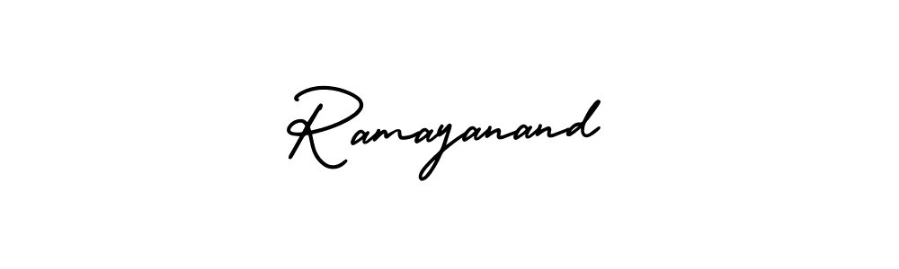 How to make Ramayanand name signature. Use AmerikaSignatureDemo-Regular style for creating short signs online. This is the latest handwritten sign. Ramayanand signature style 3 images and pictures png