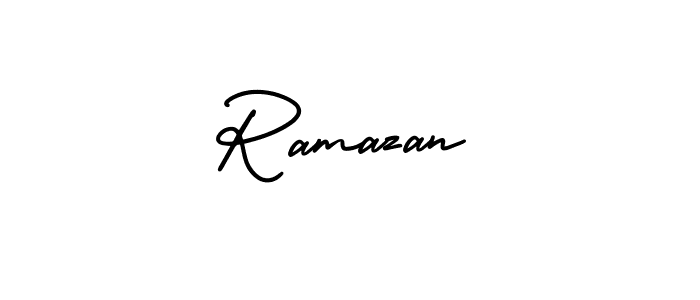 The best way (AmerikaSignatureDemo-Regular) to make a short signature is to pick only two or three words in your name. The name Ramazan include a total of six letters. For converting this name. Ramazan signature style 3 images and pictures png