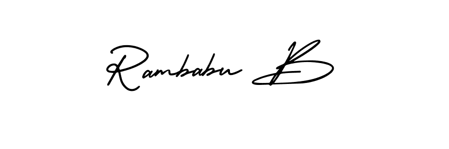 Rambabu B stylish signature style. Best Handwritten Sign (AmerikaSignatureDemo-Regular) for my name. Handwritten Signature Collection Ideas for my name Rambabu B. Rambabu B signature style 3 images and pictures png