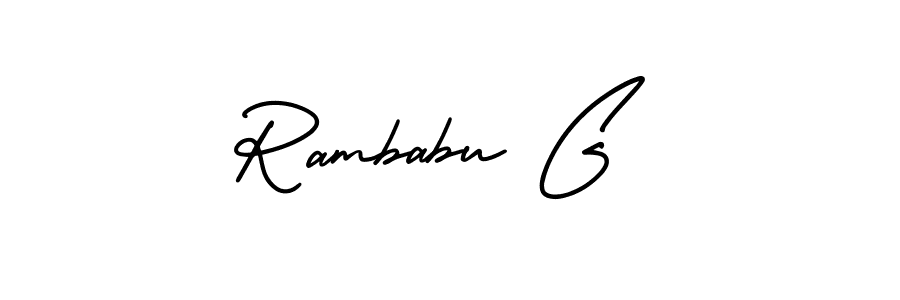 Create a beautiful signature design for name Rambabu G. With this signature (AmerikaSignatureDemo-Regular) fonts, you can make a handwritten signature for free. Rambabu G signature style 3 images and pictures png