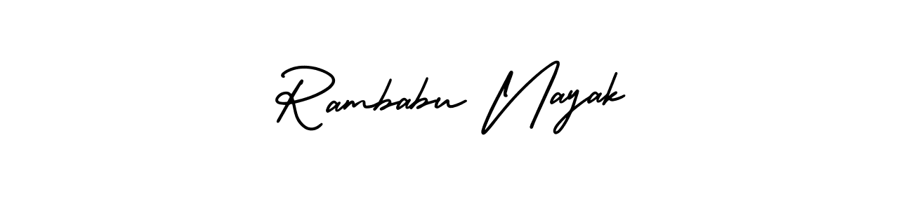 You should practise on your own different ways (AmerikaSignatureDemo-Regular) to write your name (Rambabu Nayak) in signature. don't let someone else do it for you. Rambabu Nayak signature style 3 images and pictures png