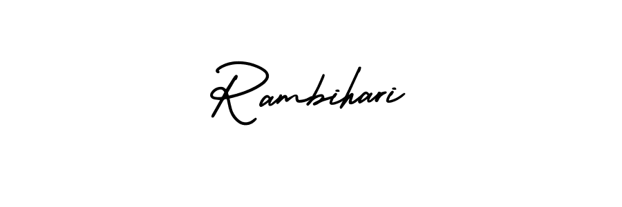 Rambihari stylish signature style. Best Handwritten Sign (AmerikaSignatureDemo-Regular) for my name. Handwritten Signature Collection Ideas for my name Rambihari. Rambihari signature style 3 images and pictures png