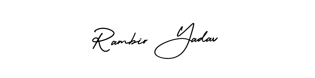 Create a beautiful signature design for name Rambir Yadav. With this signature (AmerikaSignatureDemo-Regular) fonts, you can make a handwritten signature for free. Rambir Yadav signature style 3 images and pictures png