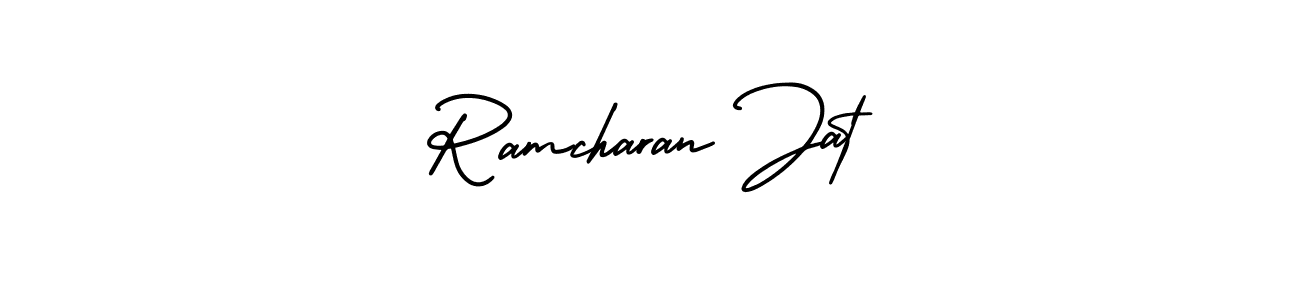 This is the best signature style for the Ramcharan Jat name. Also you like these signature font (AmerikaSignatureDemo-Regular). Mix name signature. Ramcharan Jat signature style 3 images and pictures png