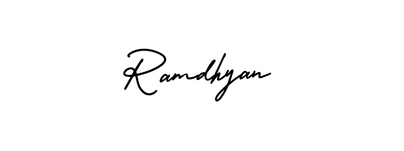 Ramdhyan stylish signature style. Best Handwritten Sign (AmerikaSignatureDemo-Regular) for my name. Handwritten Signature Collection Ideas for my name Ramdhyan. Ramdhyan signature style 3 images and pictures png