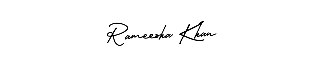 Rameesha Khan stylish signature style. Best Handwritten Sign (AmerikaSignatureDemo-Regular) for my name. Handwritten Signature Collection Ideas for my name Rameesha Khan. Rameesha Khan signature style 3 images and pictures png
