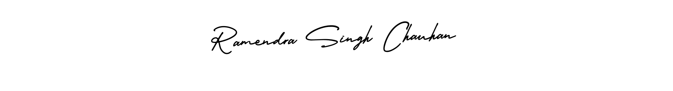 The best way (AmerikaSignatureDemo-Regular) to make a short signature is to pick only two or three words in your name. The name Ramendra Singh Chauhan include a total of six letters. For converting this name. Ramendra Singh Chauhan signature style 3 images and pictures png