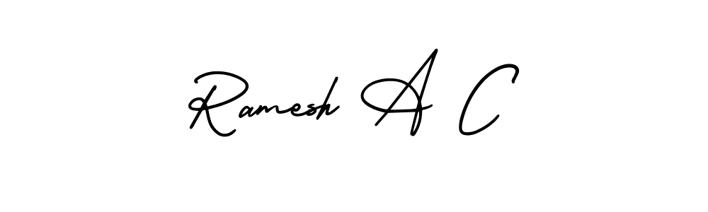 Make a beautiful signature design for name Ramesh A C. With this signature (AmerikaSignatureDemo-Regular) style, you can create a handwritten signature for free. Ramesh A C signature style 3 images and pictures png