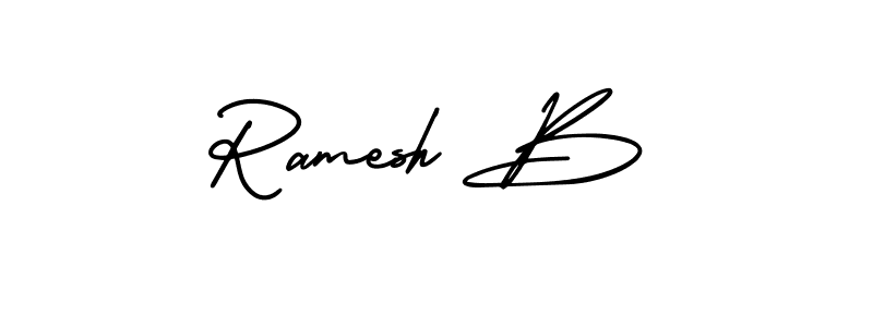 Similarly AmerikaSignatureDemo-Regular is the best handwritten signature design. Signature creator online .You can use it as an online autograph creator for name Ramesh B. Ramesh B signature style 3 images and pictures png