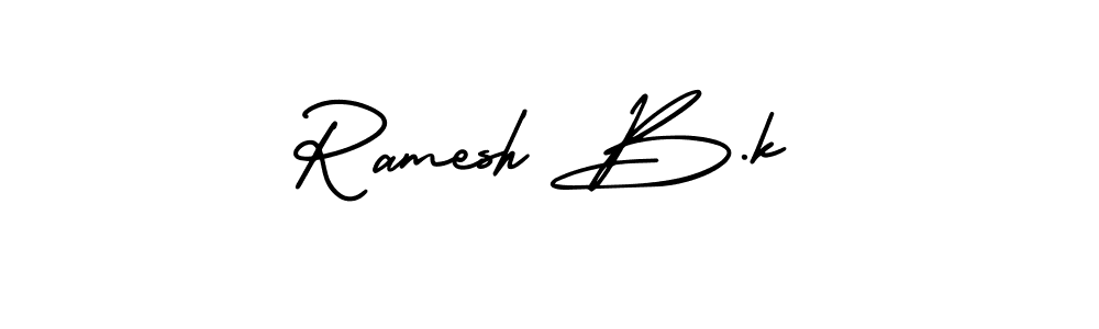 It looks lik you need a new signature style for name Ramesh B.k. Design unique handwritten (AmerikaSignatureDemo-Regular) signature with our free signature maker in just a few clicks. Ramesh B.k signature style 3 images and pictures png