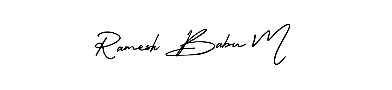 It looks lik you need a new signature style for name Ramesh Babu M. Design unique handwritten (AmerikaSignatureDemo-Regular) signature with our free signature maker in just a few clicks. Ramesh Babu M signature style 3 images and pictures png