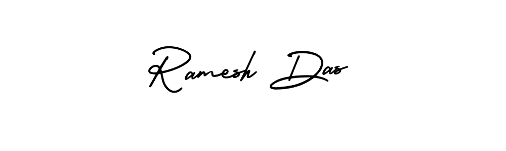 How to make Ramesh Das name signature. Use AmerikaSignatureDemo-Regular style for creating short signs online. This is the latest handwritten sign. Ramesh Das signature style 3 images and pictures png