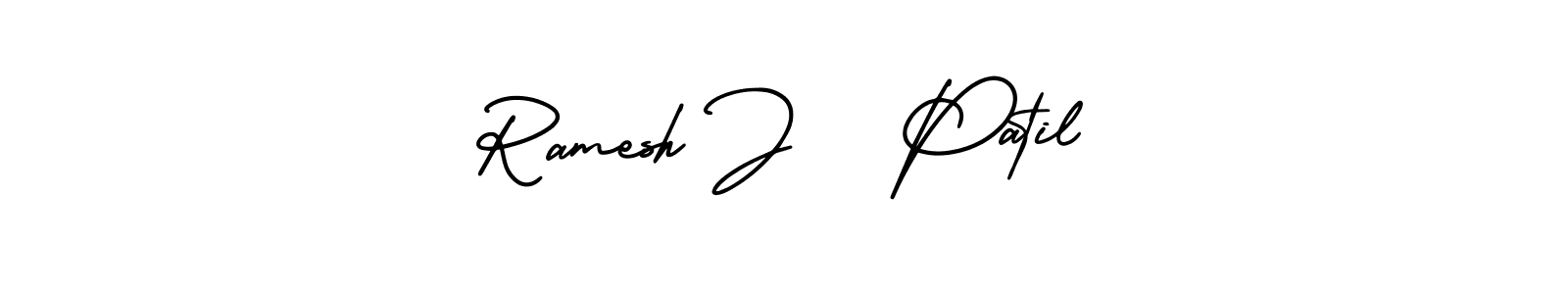 Ramesh J   Patil stylish signature style. Best Handwritten Sign (AmerikaSignatureDemo-Regular) for my name. Handwritten Signature Collection Ideas for my name Ramesh J   Patil. Ramesh J   Patil signature style 3 images and pictures png